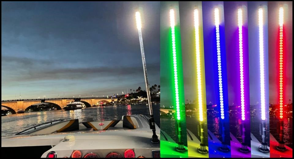 3' RGB Color Whip (Push Button) – Boat Whipz
